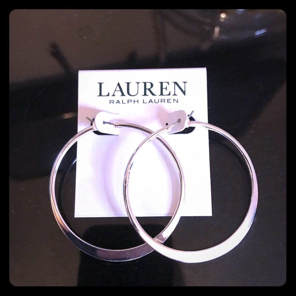 Ralph Lauren Silver Hoops